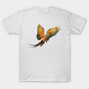 Blue and Yellow Macaw Digital Painting T-Shirt